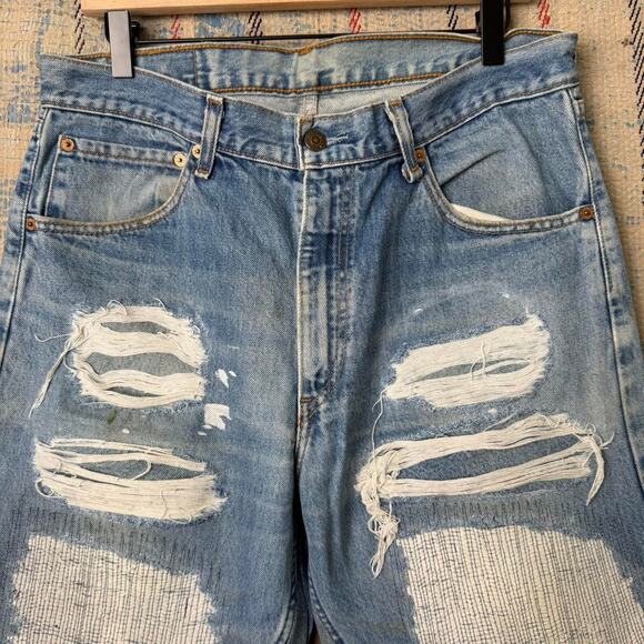 Custom wide leg baggy flared jeans size 36 x 36 - Picture 3 of 7